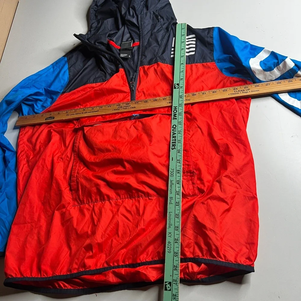 The North Face IC USA Windbreaker Anorak Red Blue Half Zip Pullover Mens XL